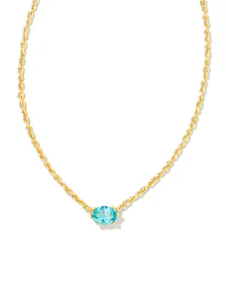 Kendra Scott Cailin Pendant Necklace, Gold/Aqua Crystal