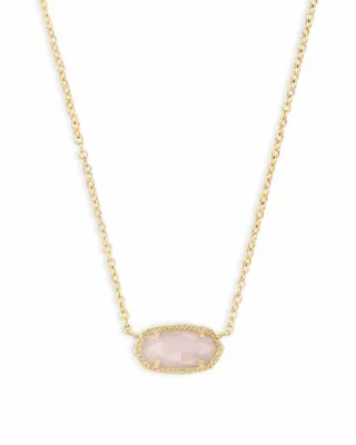 Kendra Scott Elisa Necklace, Gold/Rose Quartz