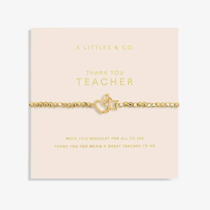 A Little &#39;Thank You Teacher&#39; Bracelet, Gold