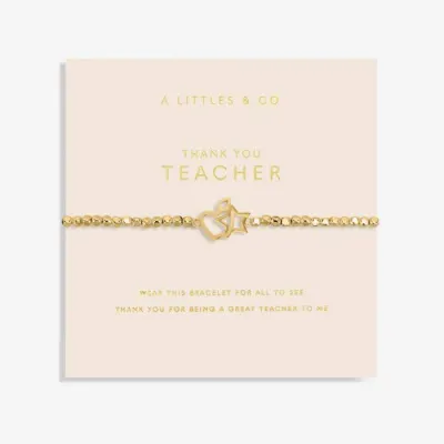 A Little &#39;Thank You Teacher&#39; Bracelet, Gold