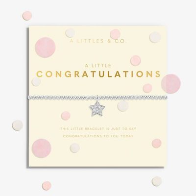 A Little Confetti &#39;Congratulations&#39; Bracelet, Silver