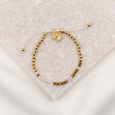 MSMH Godmother Morse Code Bracelet, Gold