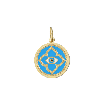 LOLA Evil Eye Pendant, All Gold/Turquoise/Small