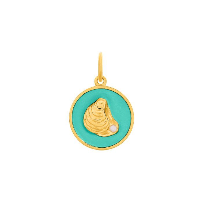 LOLA Oyster Pendant, All Gold/Seafoam/Small