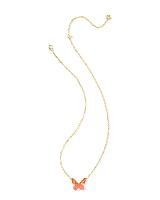 Kendra Scott Bianca Butterfly Necklace, Gold/Orange Mix