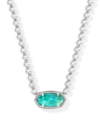 Kendra Scott Elisa Beaded Necklace, Silver/Aqua Illusion