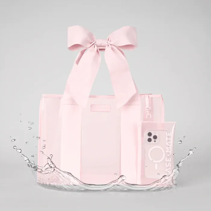Ballet Pink Special Edition Bow Beach Tote with Phone Pouch
