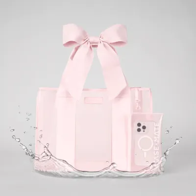 Ballet Pink Special Edition Bow Beach Tote with Phone Pouch