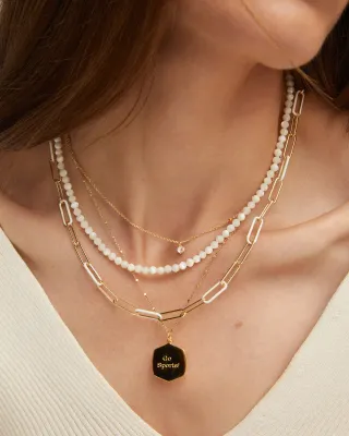 Kendra Scott Emery Beaded Necklace, Gold/Ivory Mother-of-Pearl