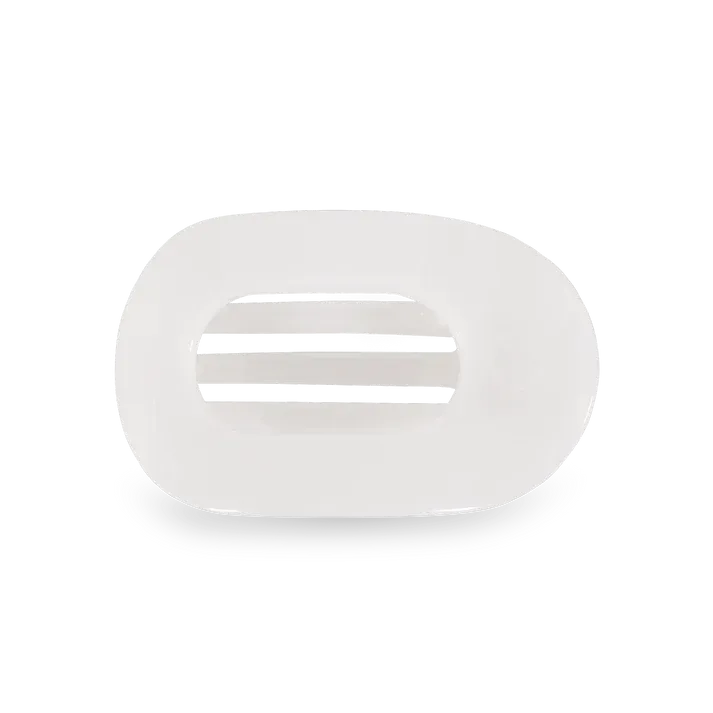 Teleties SMALL Flat Round Hair Clip, Coconut White