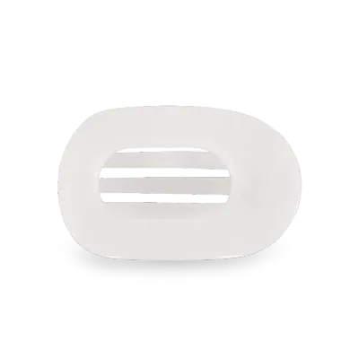 Teleties SMALL Flat Round Hair Clip, Coconut White