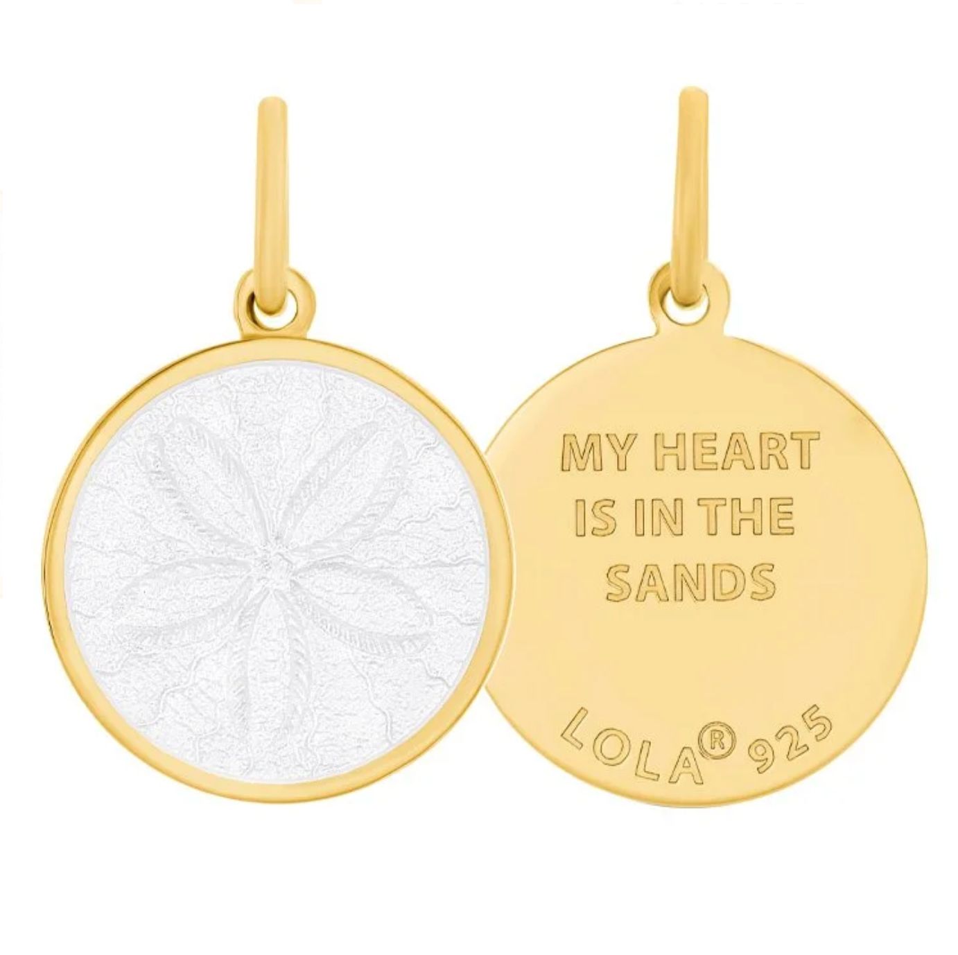 LOLA Sand Dollar Pendant, All Gold/White/Small