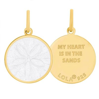 LOLA Sand Dollar Pendant, All Gold/White/Small