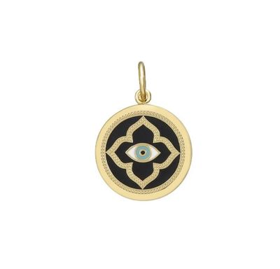 LOLA Evil Eye Pendant, All Gold/Black/Small