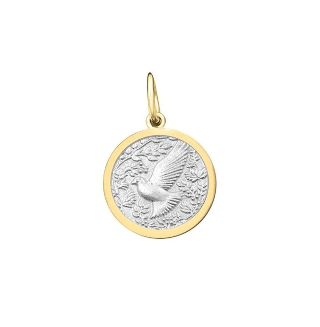 LOLA Dove Pendant, All Gold/Gray Pearl/Small