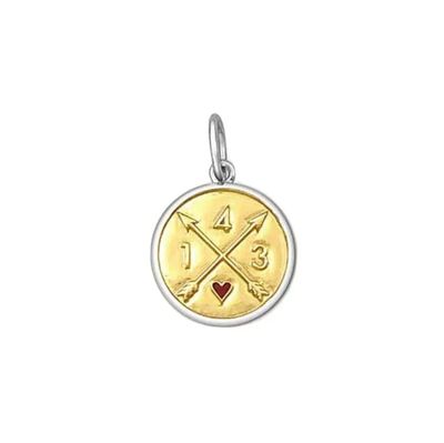 LOLA 143 I Love You Pendant, Gold Center/Small