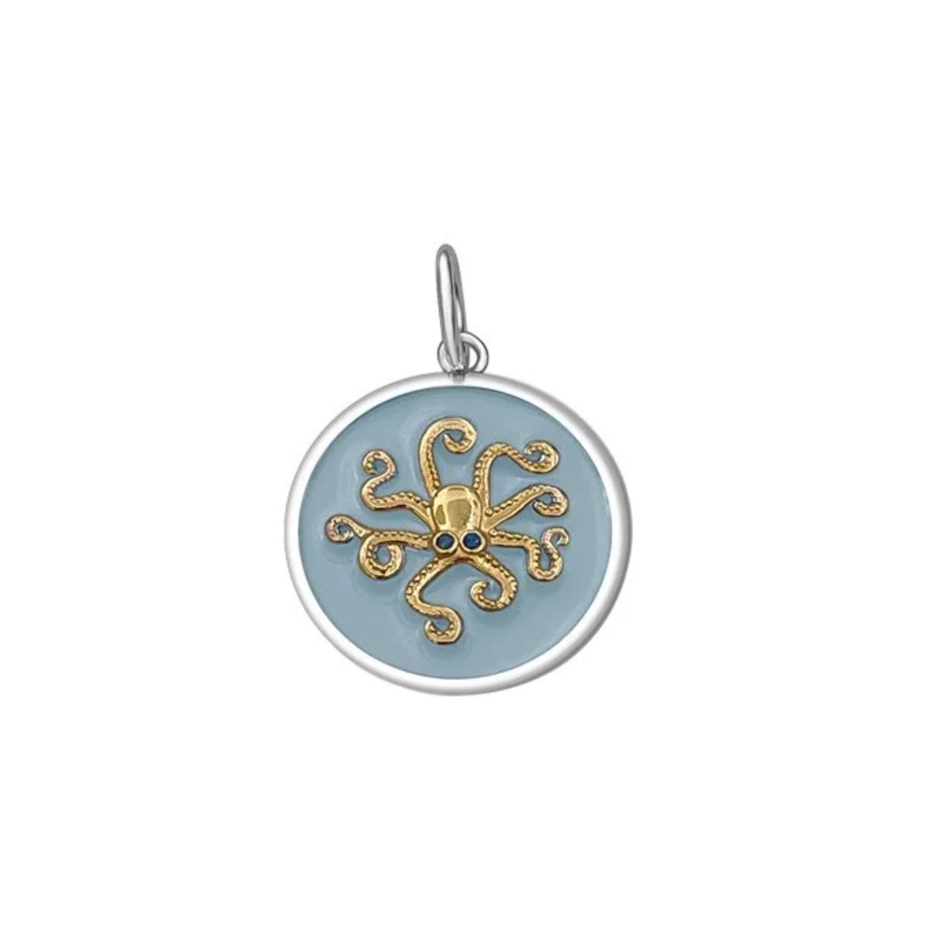 LOLA Octopus Pendant, Gold/Pale Blue/Small