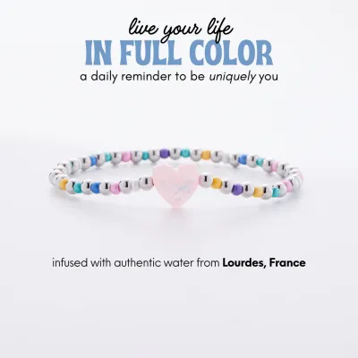 Holy Water Heart Bracelet, Silver Ombre
