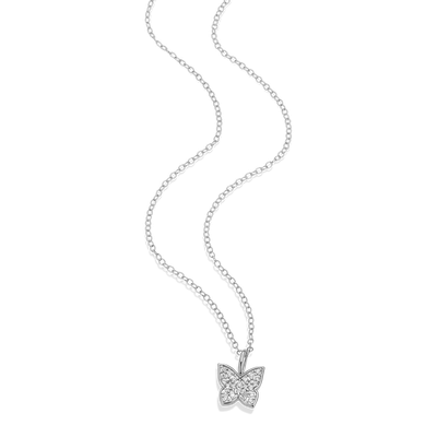 Butterfly Necklace with Lab-Created Diamonds, Silver