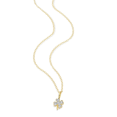 Lucky Clover Necklace with Lab-Grown Diamonds, Gold