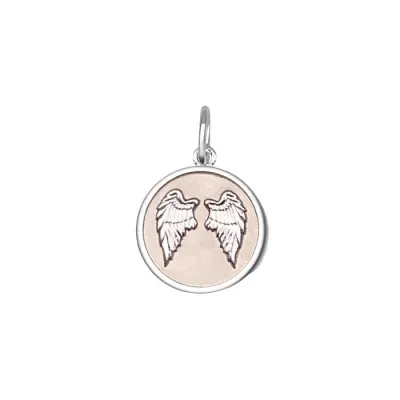 LOLA Angel Wings Fly Pendant, Silver/Pink/Small