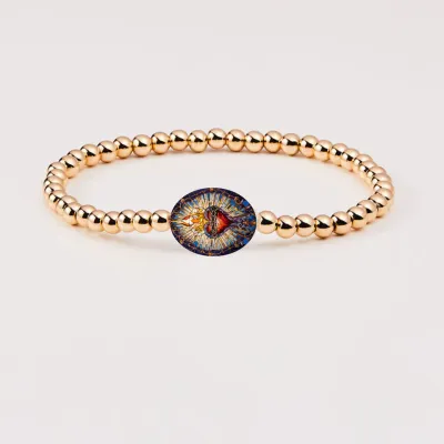 Holy Water Sacred Heart Bracelet, Gold