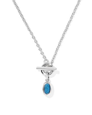 Kendra Scott Mini Elisa Toggle Necklace, Silver/Indigo Magnesite