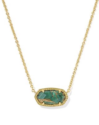 Kendra Scott Elisa Necklace, Gold/Bronze Veined Malachite