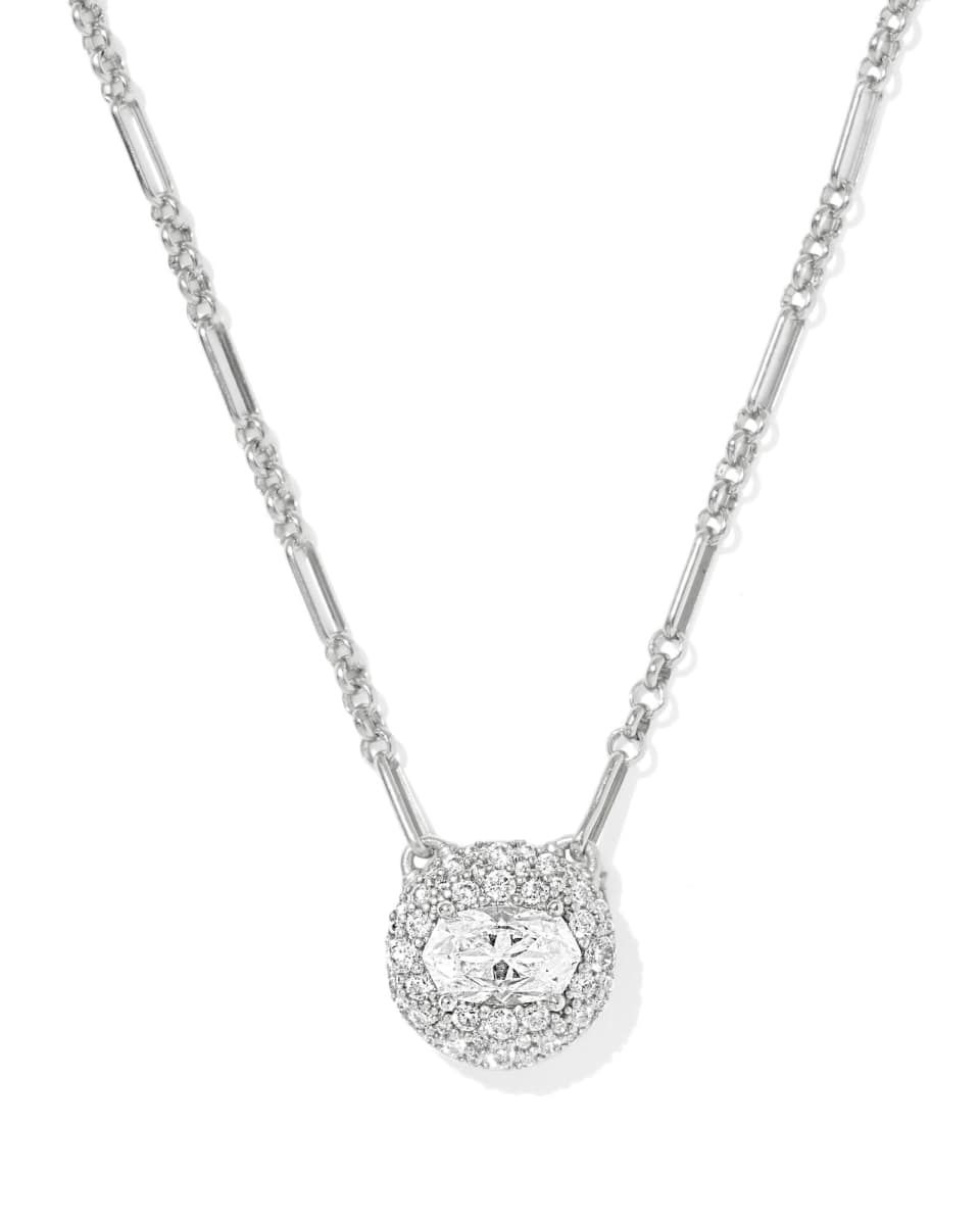 Kendra Scott Bella Pendant Necklace, Silver/White