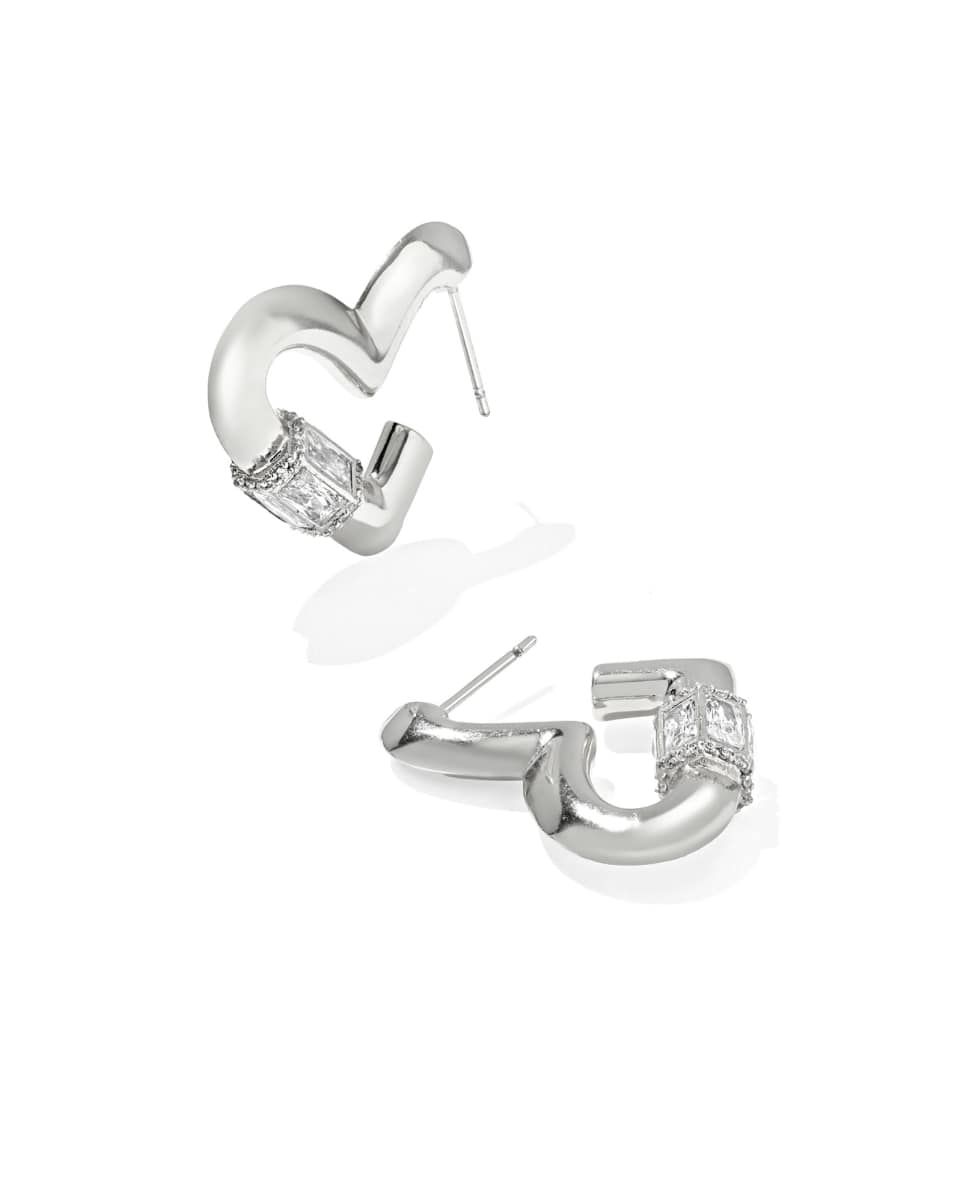 Kendra Scott Emery Heart Hoop Earrings, Silver