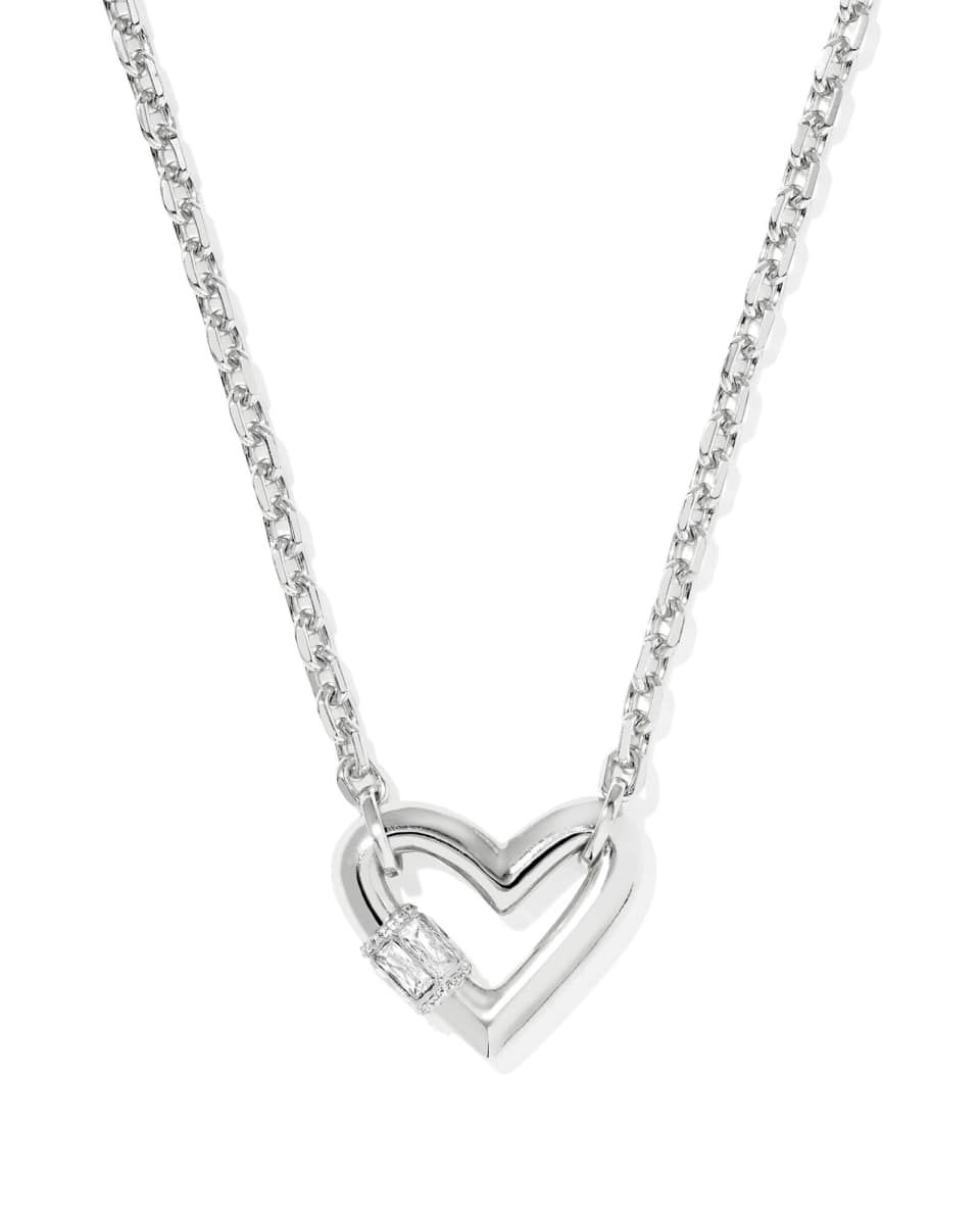 Kendra Scott Emery Heart Pendant Necklace, Silver