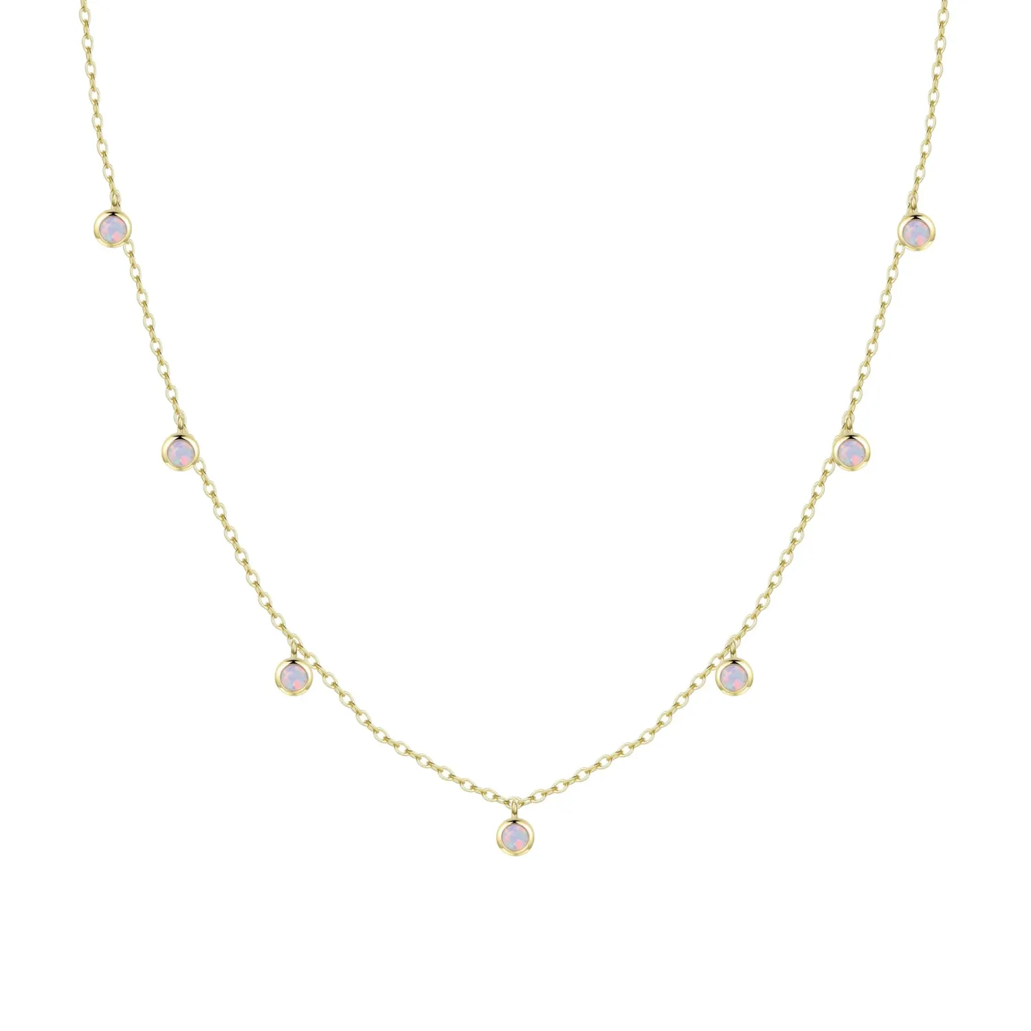 Kamaria Dew Drops Layering Necklace, Lavender Opal