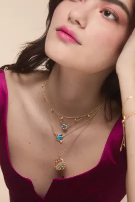 Kamaria Dew Drops Layering Necklace, Lavender Opal