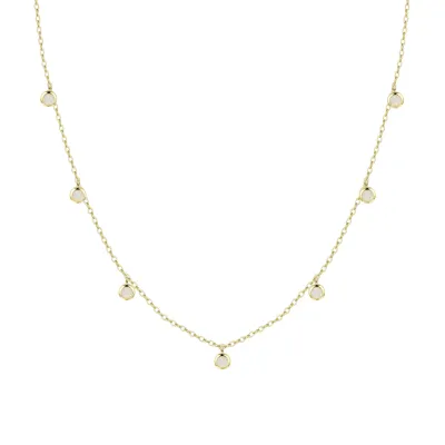 Kamaria Dew Drops Layering Necklace, White Opal