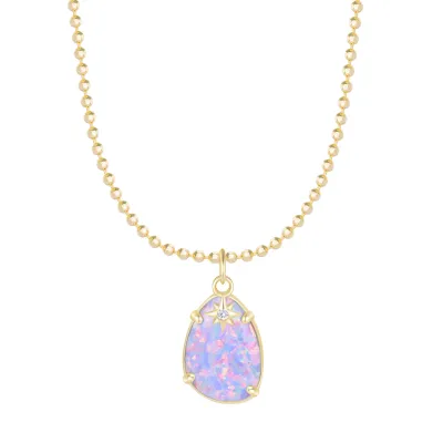 Kamaria Stella Pendant Necklace, Lavender Opal (Gold)