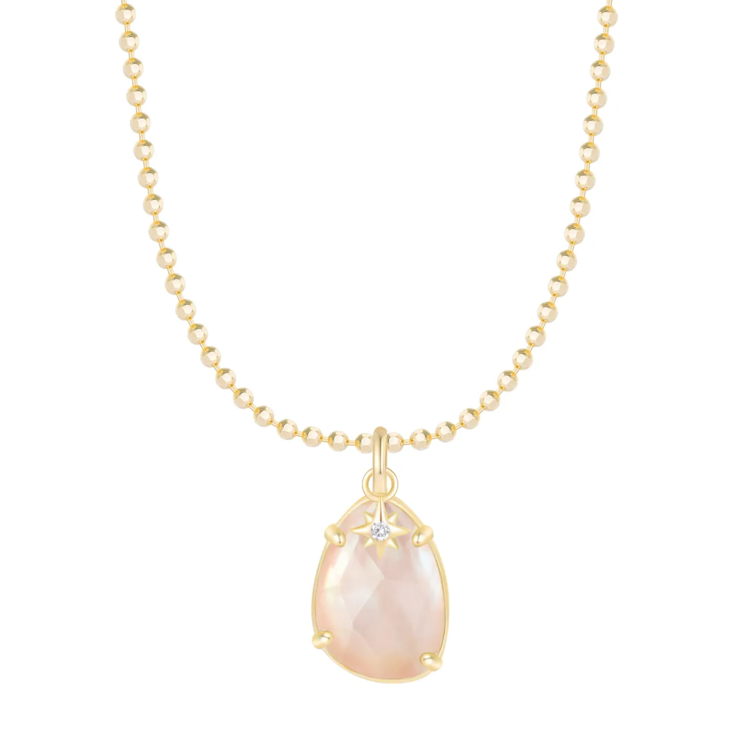 Kamaria Stella Pendant Necklace, Pearl Doublet (Gold)