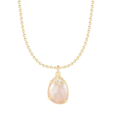 Kamaria Stella Pendant Necklace, Pearl Doublet (Gold)