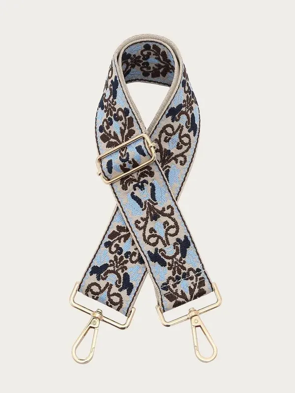 Bag Strap, Blue/Brown/Beige