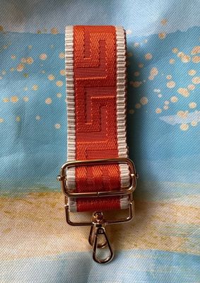 Bag Strap, Orange Geometric