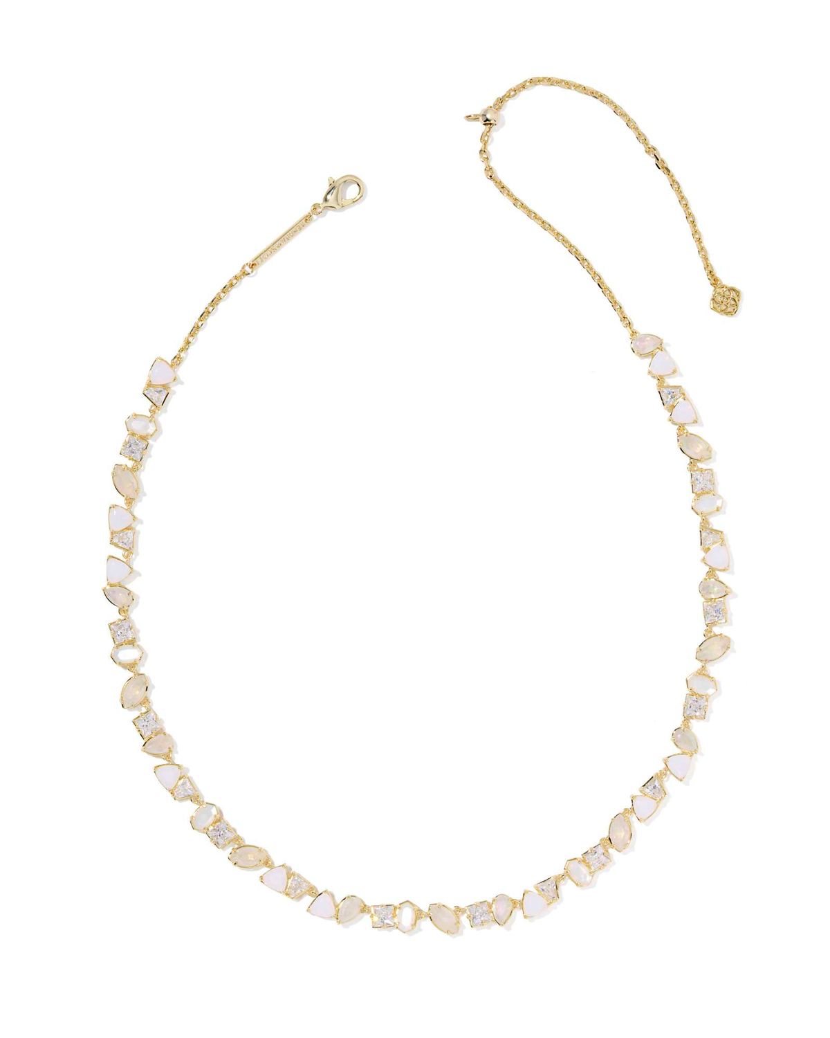 Kendra Scott Isabelle Tennis Necklace, Gold/White