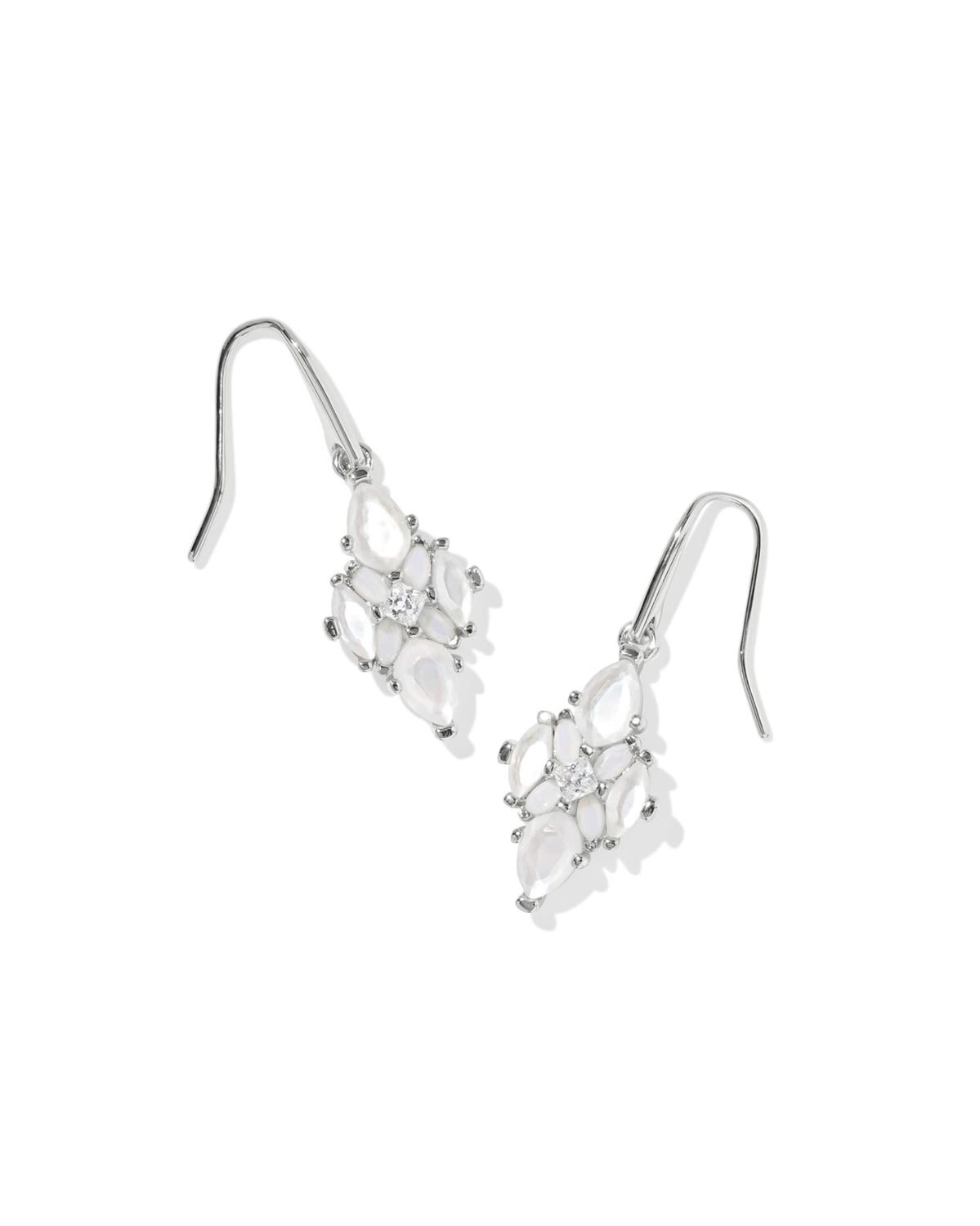 Kendra Scott Abbie Crystal Drop Earrings, Silver/White