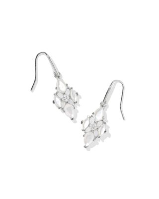Kendra Scott Abbie Crystal Drop Earrings, Silver/White