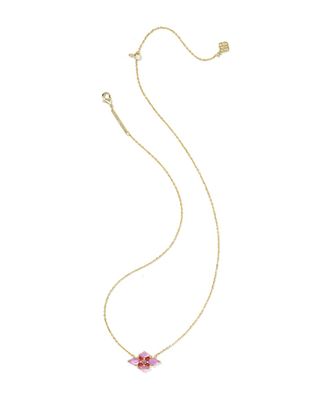 Kendra Scott Abbie Crystal Pendant Necklace, Gold/Pink