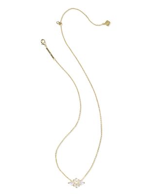Kendra Scott Abbie Crystal Pendant Necklace, Gold/White