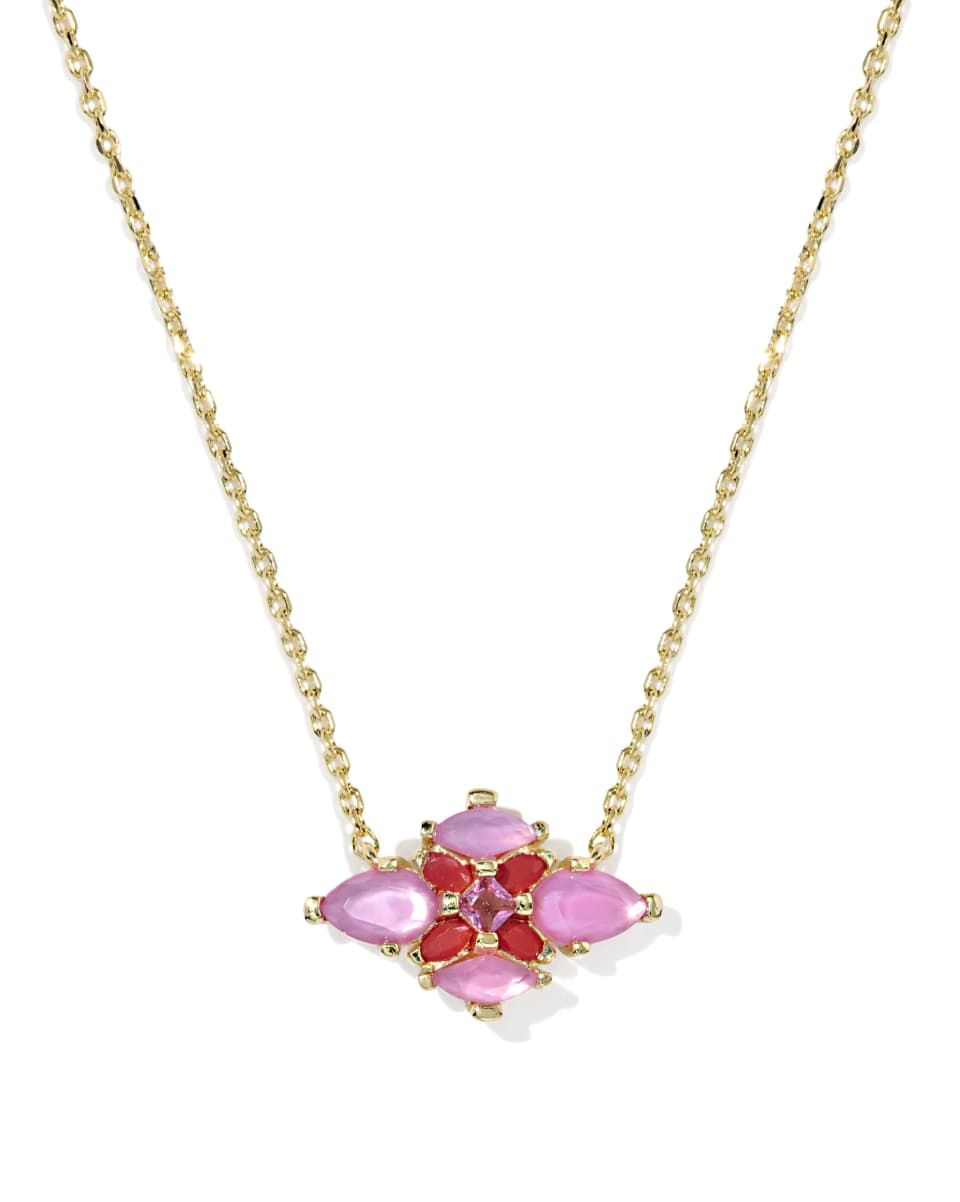 Kendra Scott Abbie Crystal Pendant Necklace, Gold/Pink
