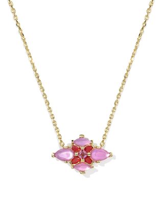 Kendra Scott Abbie Crystal Pendant Necklace, Gold/Pink