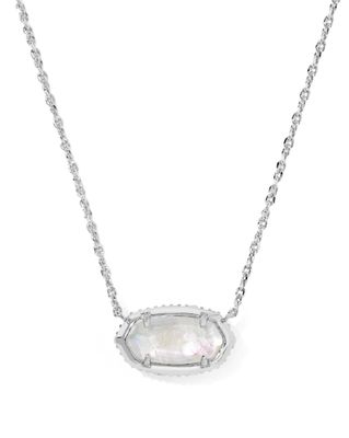 Kendra Scott Elisa Bow Necklace, Silver/Iridescent