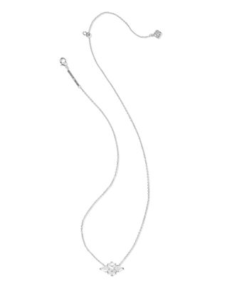 Kendra Scott Abbie Crystal Pendant Necklace, Silver/White