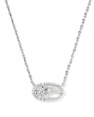 Kendra Scott Elisa Bow Necklace, Silver/Iridescent