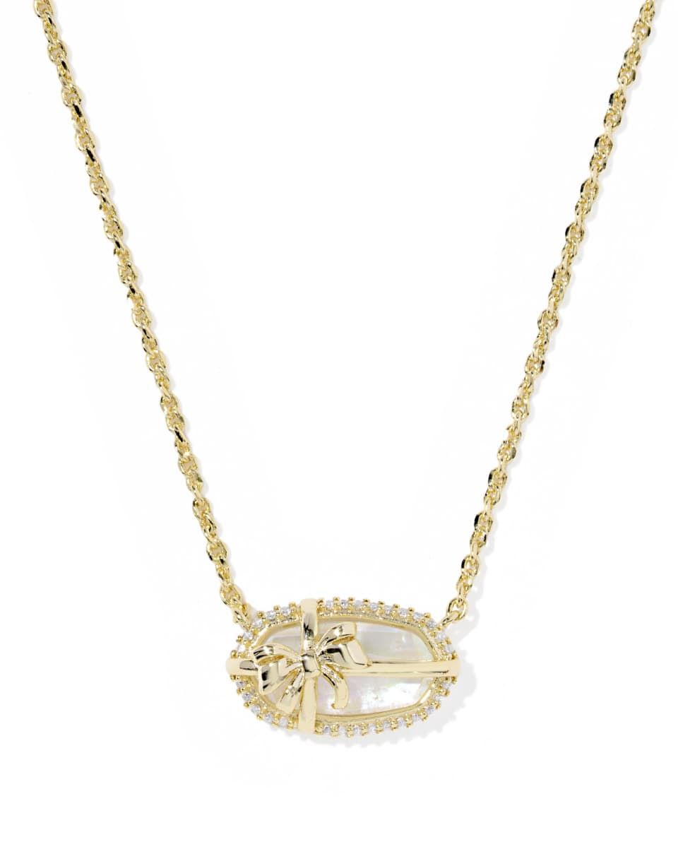Kendra Scott Elisa Bow Necklace, Gold/Iridescent